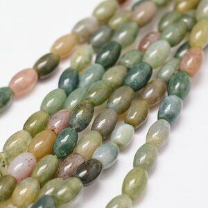 6x4mm Indian Agate Rice Beads